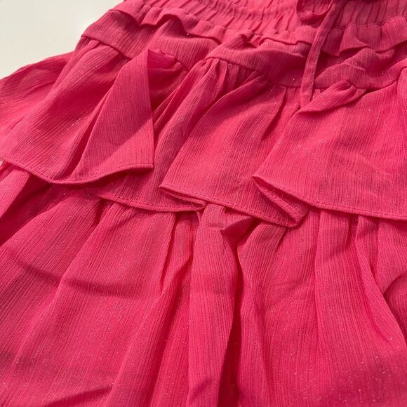 day + moon Pink Bubble Mini Skirt with Ruffled Tiers - Picture 12 of 12